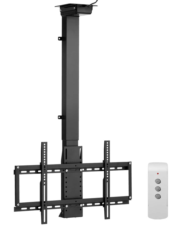 Front. VEVOR - Motorized Ceiling TV Mount, TV Wall Mount for 32 to 55 Inch TV, with Max VESA 24 x 16 in, Fits TVs Up to 120 lbs - Black.