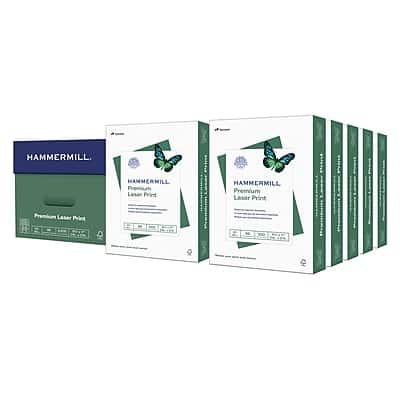 Hammermill - Premium 8.5" x 11" Laser Paper, 24 lbs., 98 Brightness, 5000 Sheets/Carton - White