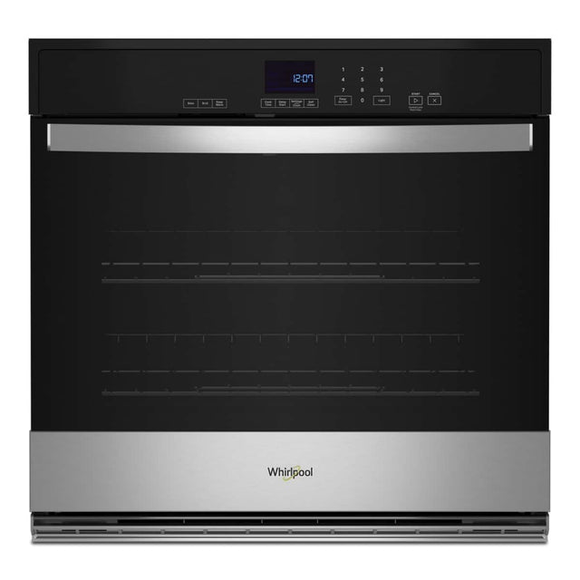 Front. Whirlpool - 30 inch 5.0 Cu. Ft. Built-In Single Electric Wall Oven with Self-Cleaning - Stainless Steel.