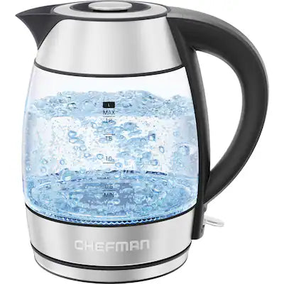 Chefman - Electric Kettle 1.8L 1500W with Lift-Off Removable Lid and Auto Shutoff