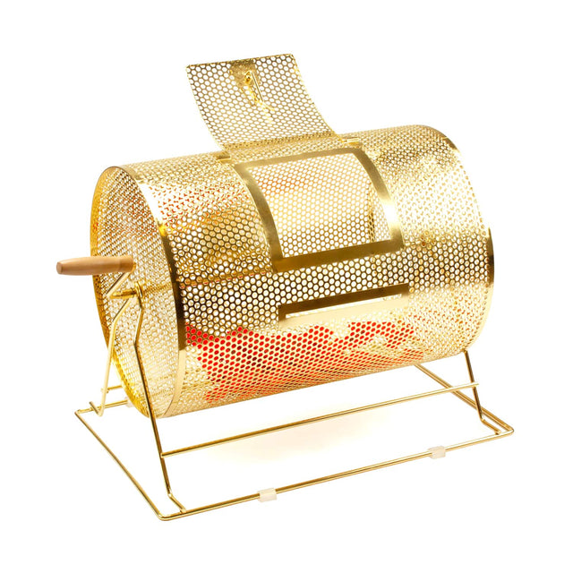 Front. GSE Games & Sports Expert - Raffle Drum, Medium Brass Raffle Ticket Spinning Cage, Holds 5,000 Tickets or 200 Ping Pong Balls.