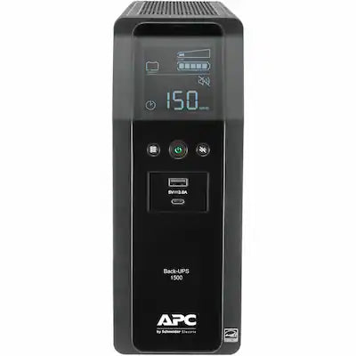 APC - UPS Battery Backup Pro, 1500VA/900W, Tower, 10 Outlets, LCD Display, USB-A + USB-C ports