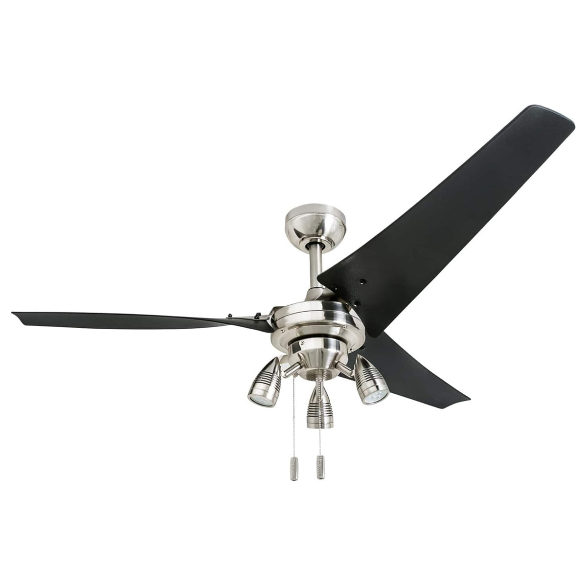 Honeywell - Phelix 56 Inch Indoor LED Ceiling Fan with Light & Pull Chain, Nickel - Brushed Nickel