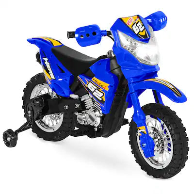 Best Choice Products - 6V Kids Electric Battery Powered Ride On Motorcycle w/ Training Wheels, Lights, Music