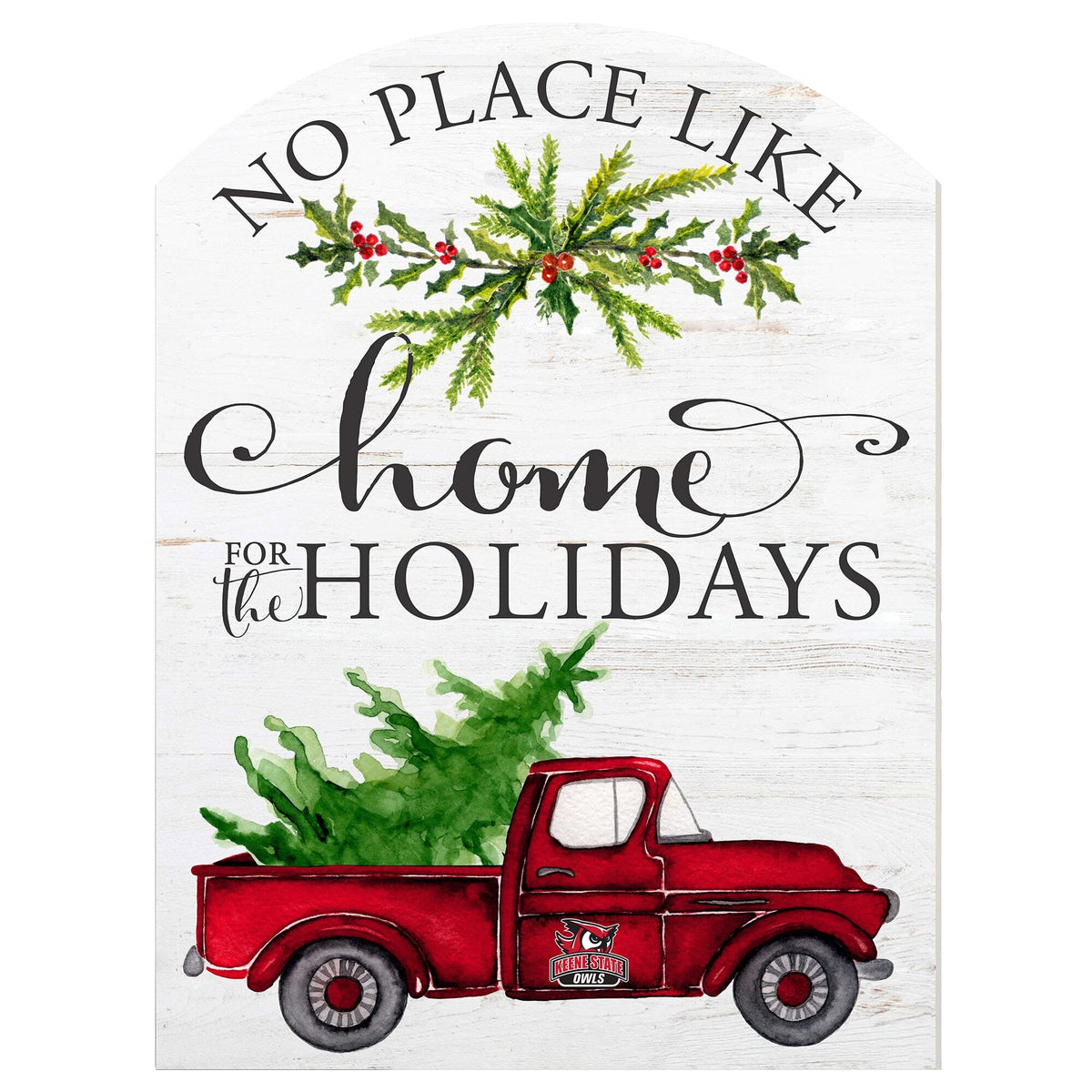 Jardine - Keene State Owls 16'' x 22'' Holiday Marquee Sign - White