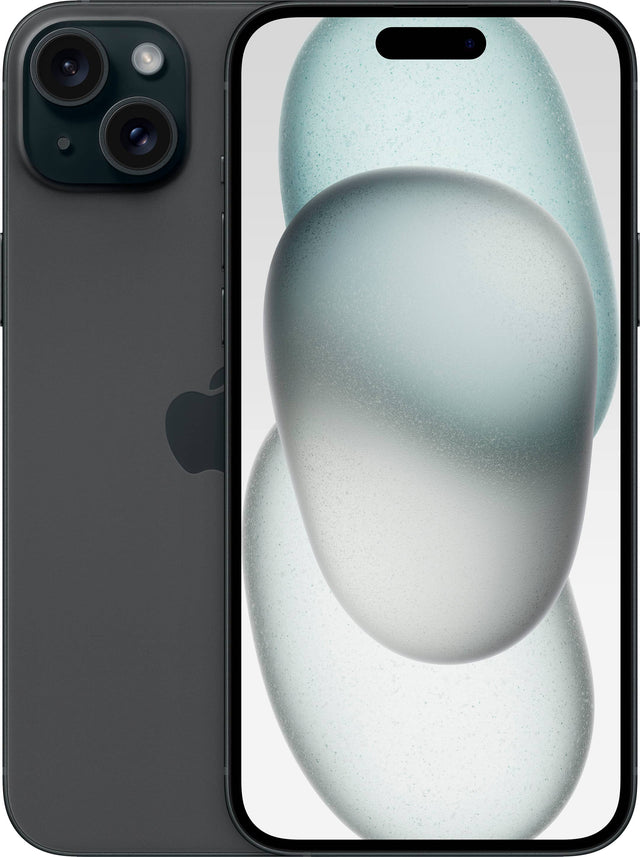 Front. Apple - iPhone 15 Plus A2847 (Fully Unlocked) 128GB - Black.
