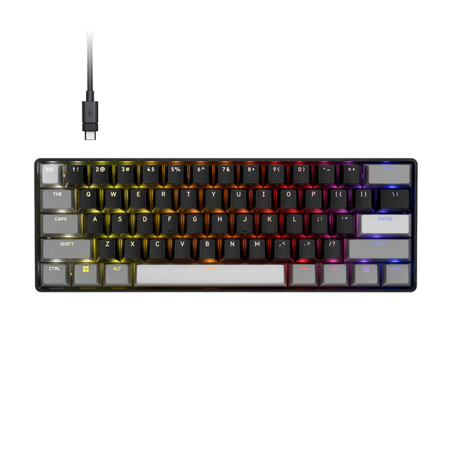 ESC 1! 2@ 3# 4$ 5% 6^ 7& 8* 9( 0) - = + TAB Q W E R T Y U I O P [ ] \ CAPS A S D F G H J K L ;: ' ENTER SHIFT Z X C V B N M , < . > /? SHIFT CTRL ALT FN ALT CTRL