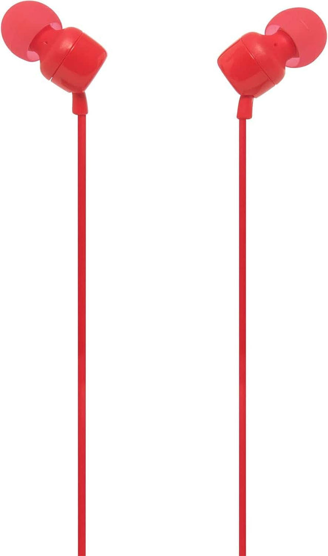 Front. JBL - JBL TUNE 110 RED In-Ear Tangle-Free Wired Headphones (Red).