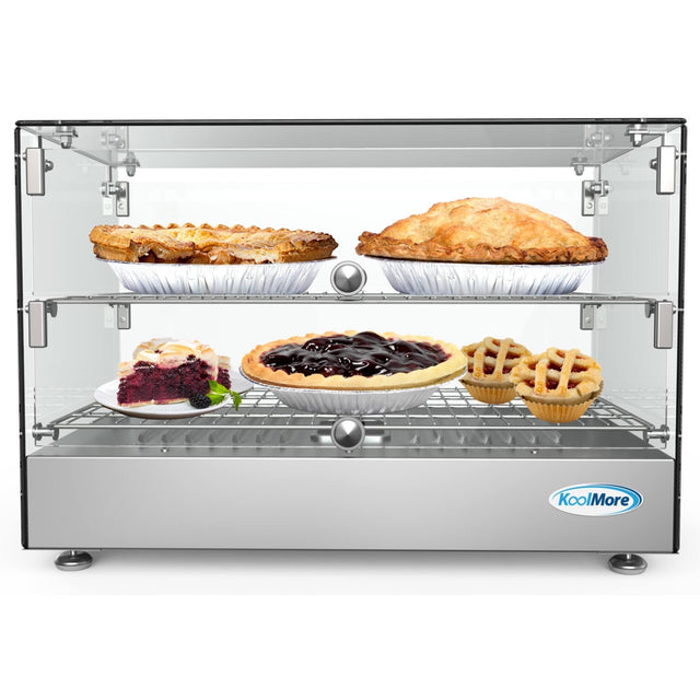 Front. Koolmore - 22 in. Glass Countertop Display Warmer, 1.7 cu. ft. HDC-1.7C. - Silver.