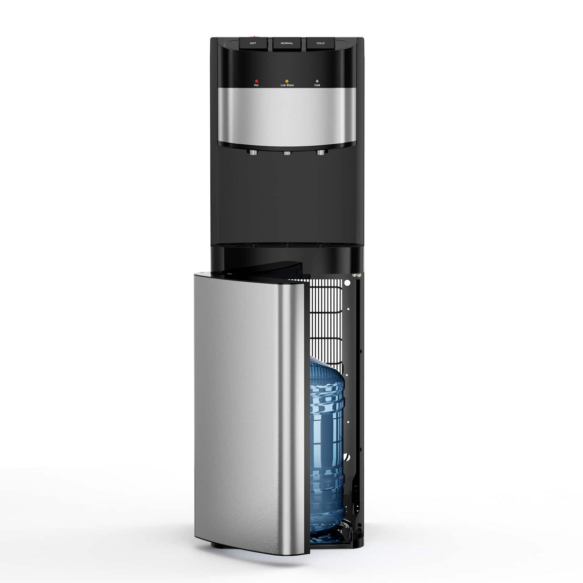 Winado - Bottom Loading Water Cooler Dispenser for 3 or 5 Gallon Bottle w/3 Temperature Settings-Hot, Cold & Room Water Dispenser - Silver & Black