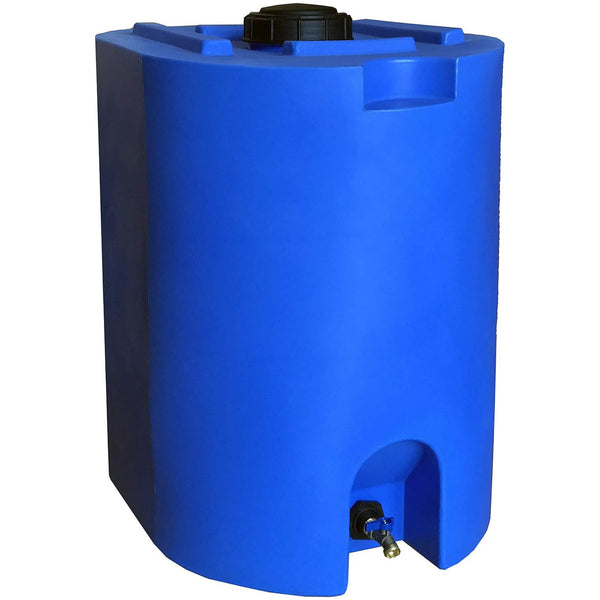 WaterPrepared - 55 Gal Stackable Design Utility Water Tank with Large Cap - Blue