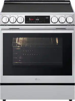 LG - 30-in Wide 6.3 Cu. Ft. Slide-In Electric True Convection Range with 5 Elements, InstaView and 2 UltraHeat Elements