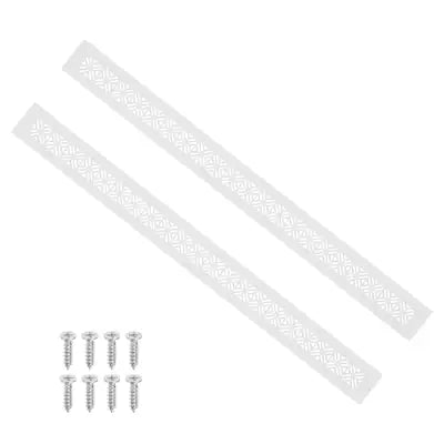 Unique Bargains - 24"x2" Door Air Vent Cover, 2pcs Heavy Duty Aluminum Alloy Grille Louvered with Mounting Screws for Cabinet Wardrobe