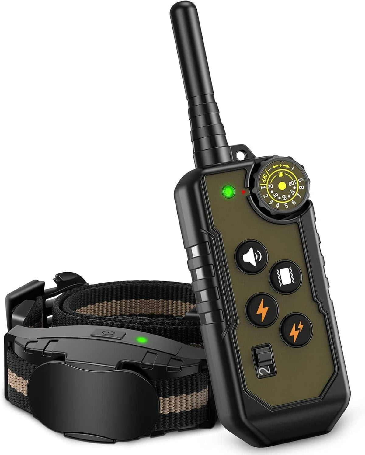 Equipd - Dog Training Shock Collar w/ Remote, 4 Training Modes, IP67 Waterproof, Rechargeable Electric Collar for 15-100 Lbs Dogs - Black