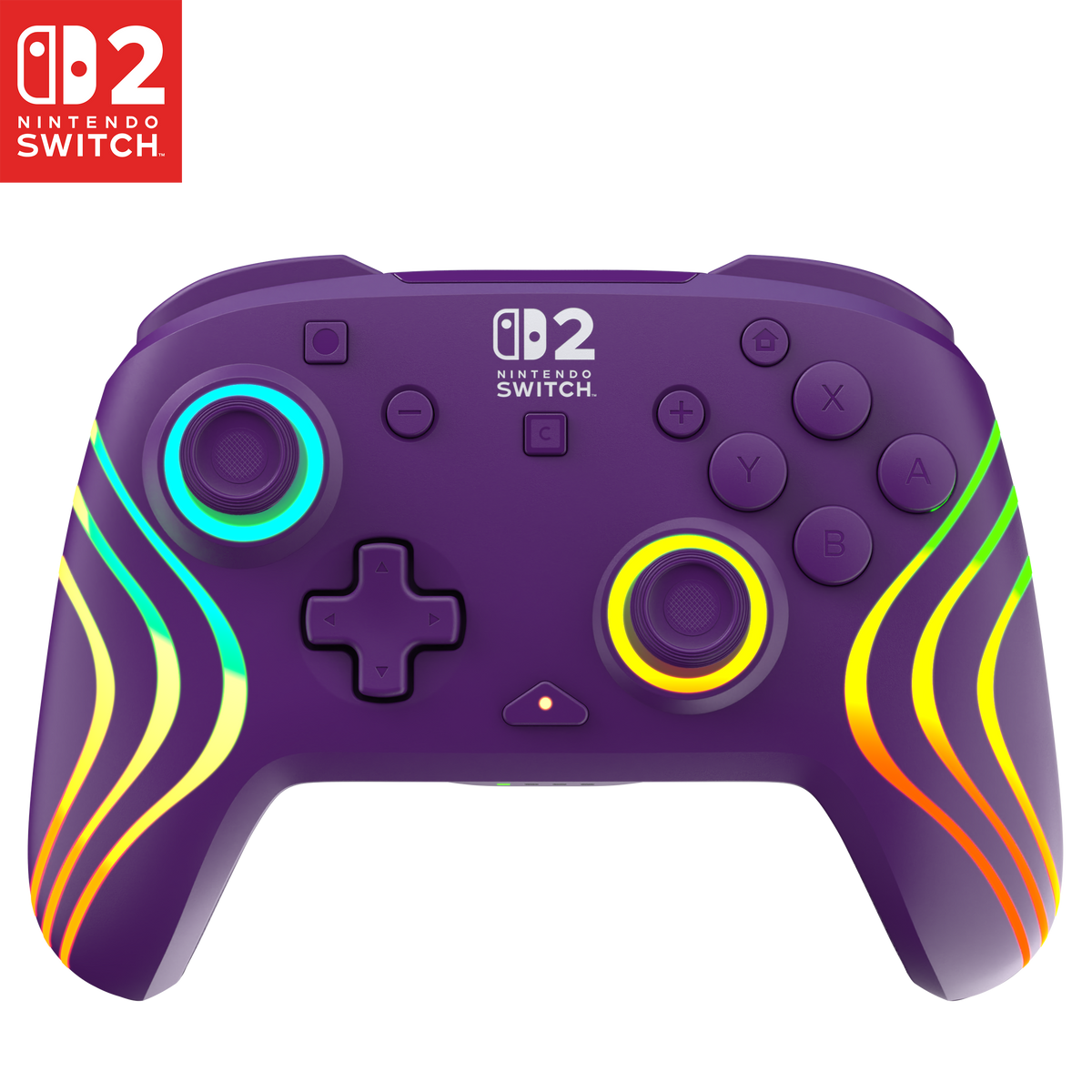 Turtle Beach - Afterglow Wave Wireless RGB Gaming Controller for Nintendo Switch 2, Nintendo Switch, Switch Lite, & OLED Model - Purple