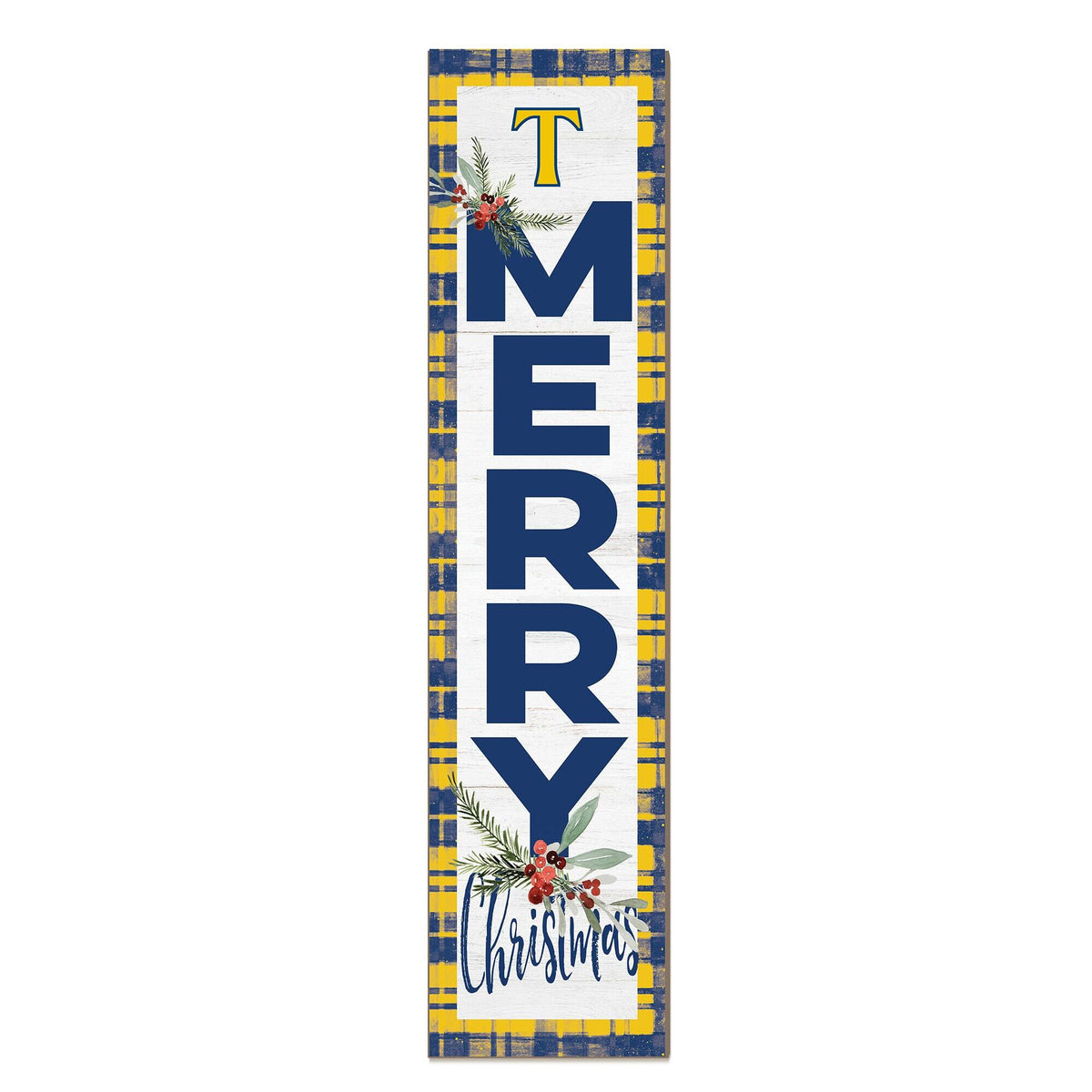Jardine - Trinity Bantams 12'' x 48'' Outdoor Merry Christmas Leaner - White