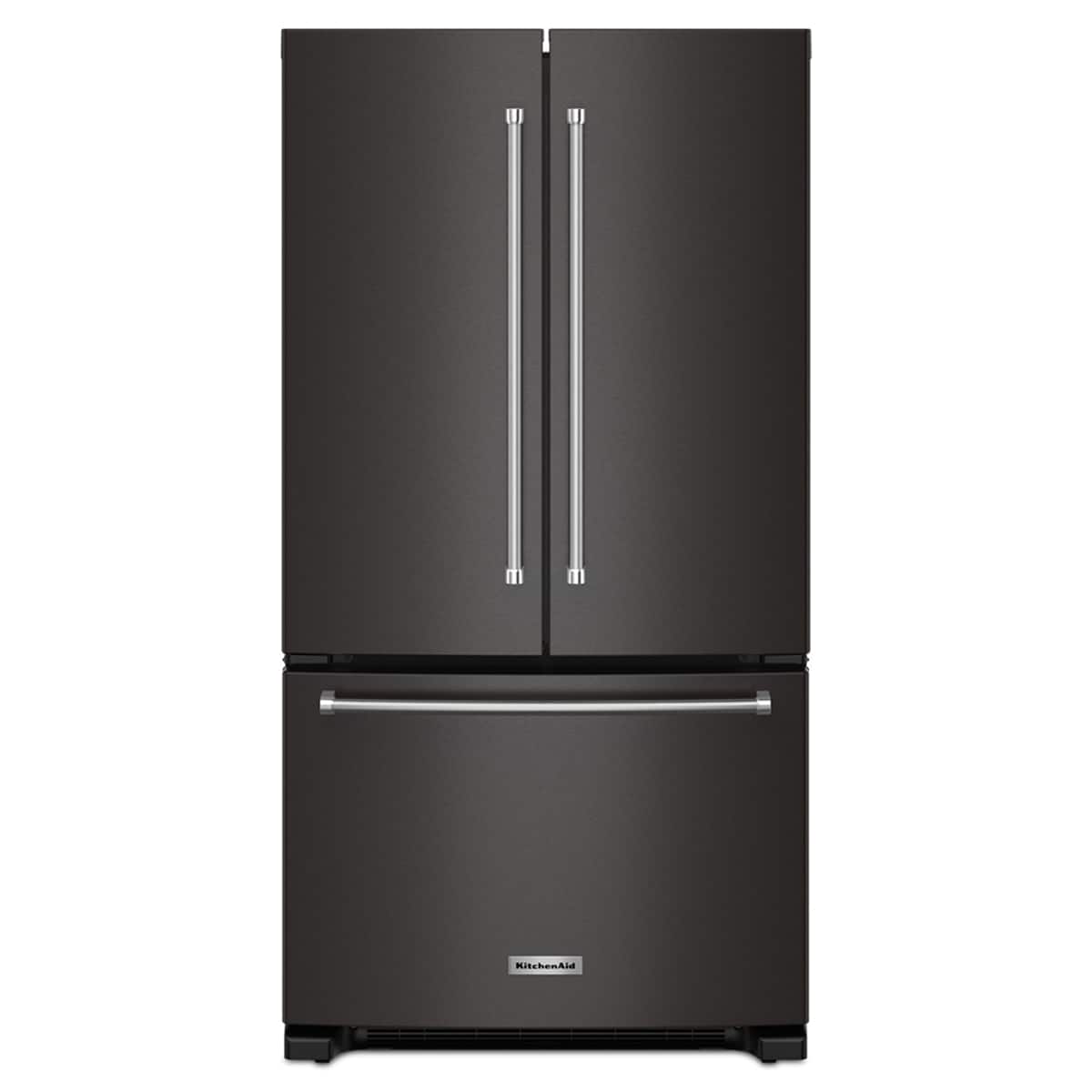 KitchenAid - 36 in. Wide 20 cu. ft. Counter-Depth French Door Refrigerator with Interior Dispense - Print Resist Blk Stnlss