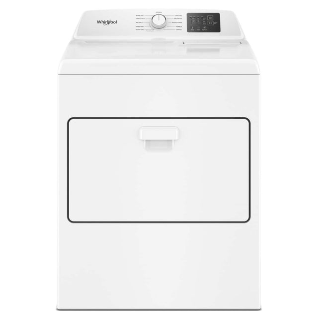 Front. Whirlpool - 7.0 Cu. Ft. Electric Dryer with Adaptive Dry and Top Venting - White.