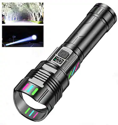 PRIMEPLUS - A08 5000mAh Rechargeable Tactical Flashlight 1000 Lumens, 500m Beam, Zoomable, 5 Modes – Emergency, Camping, Hiking