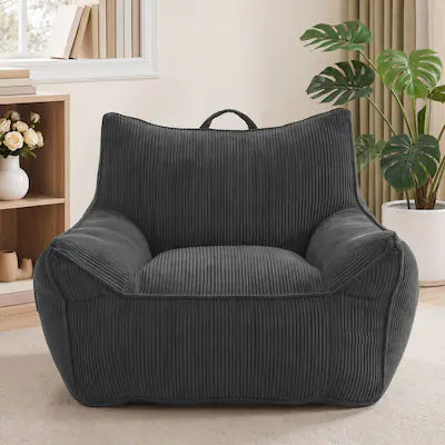 Vipbear - Bean Bag Chair for Adults, Accent Chair with Armrests, Ergonomic Sofa Chair with Pocket & Handle