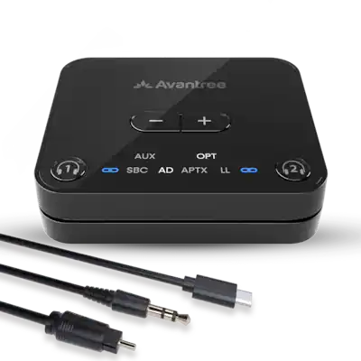 Avantree - Audikast 3 – Bluetooth 5.3 Transmitter for TV Audio via Optical & AUX Outputs