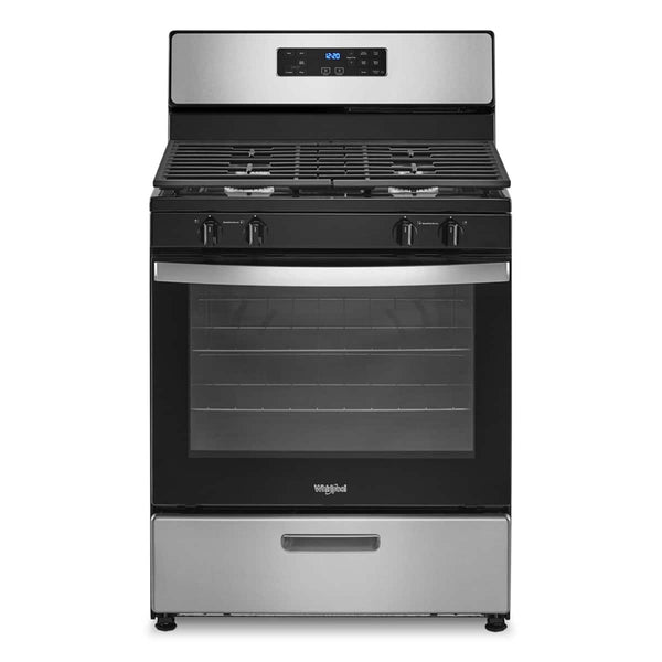 Whirlpool - 30 in. Wide 4 burners 5.1 cu. ft. Freestanding Gas Range with Broiler Drawer - Stainless Steel