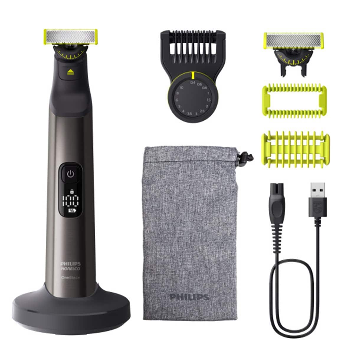Philips Norelco - OneBlade 360 Pro Hybrid Face & Body Electric Trimmer QP6552/70 - Black