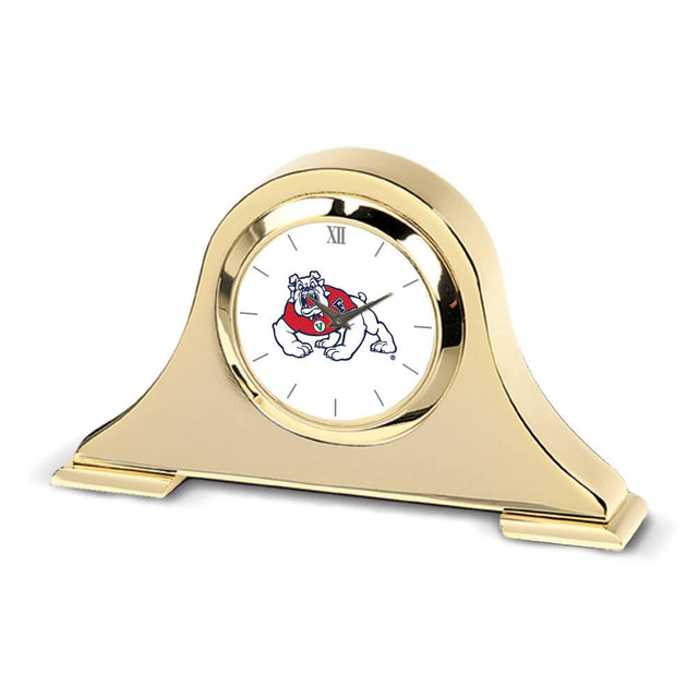 Front. Jardine - Gold Fresno State Bulldogs Team Napoleon Desk Clock - Gold.