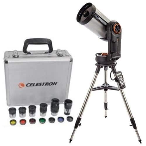 Front. Celestron - Celestron NexStar Evolution 8 Schmidt-Cassegrain Telescope with Eyepiece Kit.