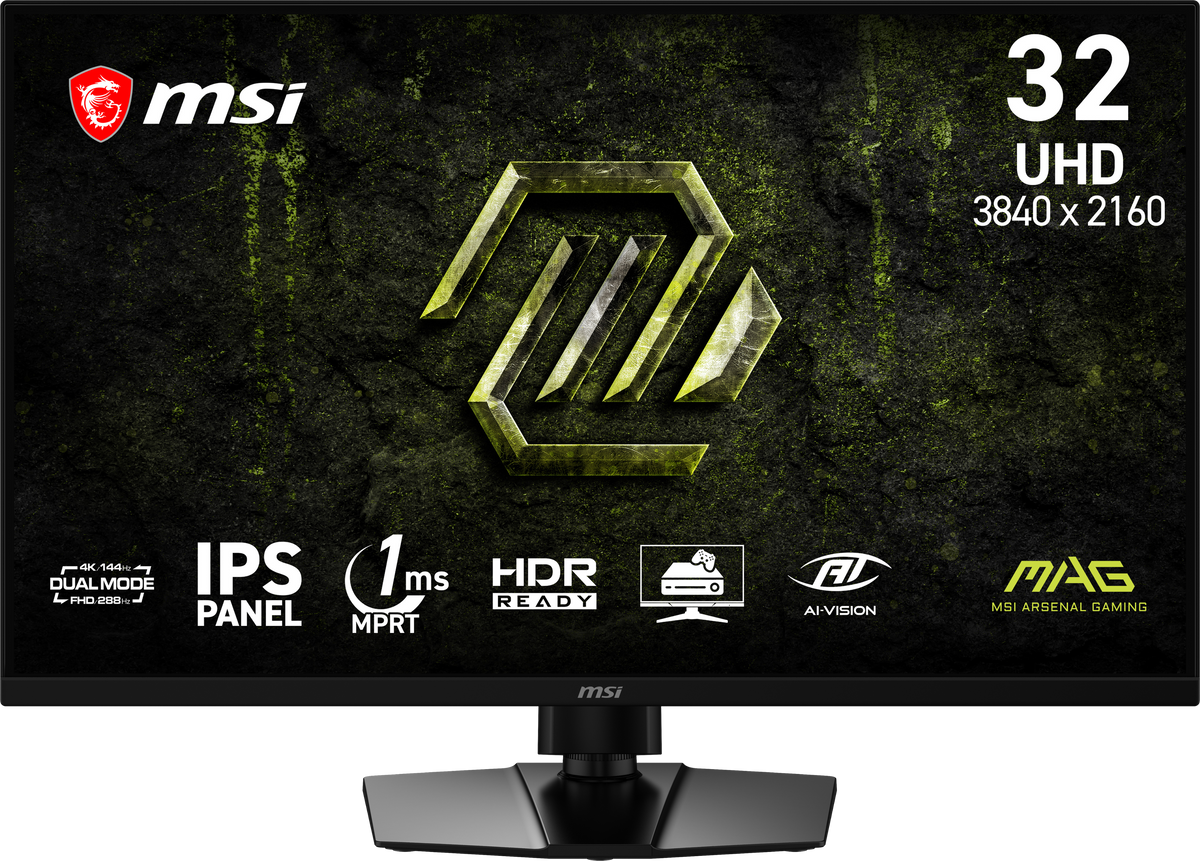 MSI - MAG 321UPD E14 31.5" UHD Dual Frew (UHD: 144Hz/FHD:288 Hz)1ms FreeSync Premium Gaming Monitor HDR Ready (DP, HDMI) - Metallic Black
