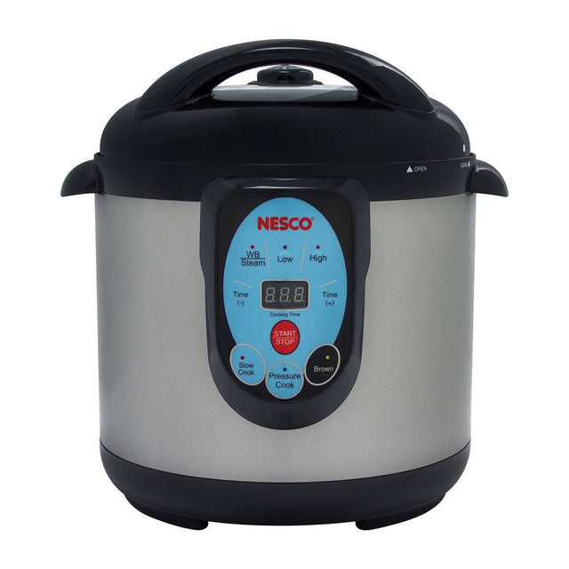 NESCO  
WB Steam  
Low High  
Time (-) 8.8.8 Cooking Time (+)  
START STOP  
Slow Cook  
Pressure Cook  
Brown  
Pressure Cook