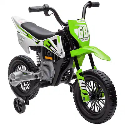 Qaba - Kids Dirt Bike with Twist Throttle, 12V Electric Motorcycle, Electric Bike for Toddler with Wheels, Rear Suspension