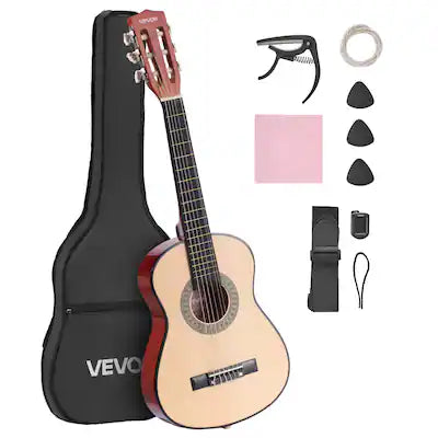 VEVOR - 30-Inch Classical Guitar Starter Set, Wooden Acoustic Guitar for Beginners, Includes Nylon Strings, Carry Bag, Strap