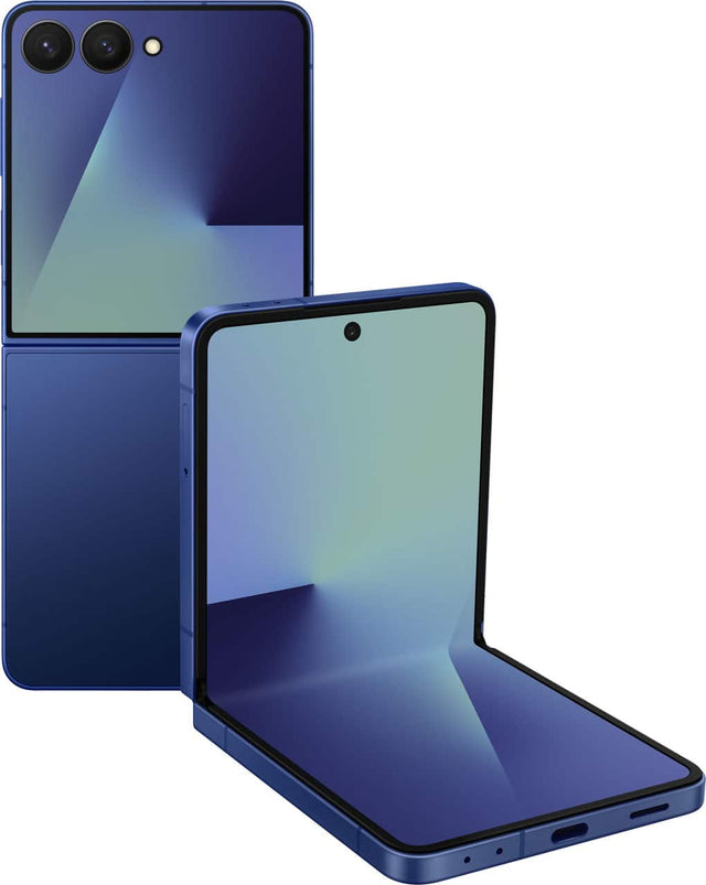 Front. Samsung - Galaxy Z Flip7 512GB (Unlocked) - Blue Shadow.