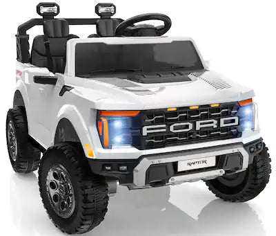 FIRST RIDE ON - 24V Kids Ride On Truck, Licensed Ford F-150 Raptor Electric Car w/Remote Control, Bluetooth, Music, Truck Bed Storage