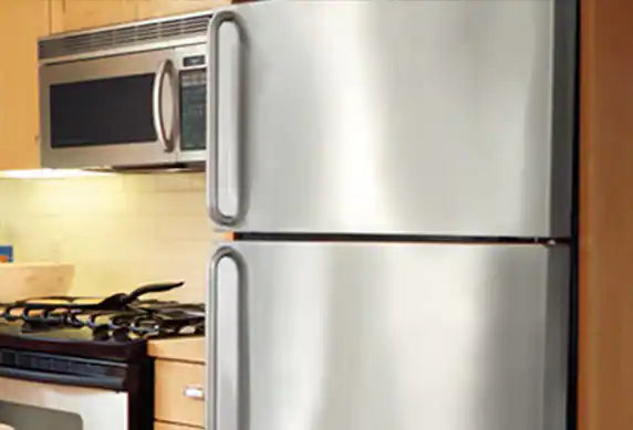 Kitchen with refrigerator